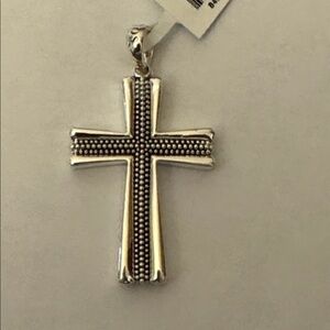 NWT Lagos Caviar Beaded cross pendant.